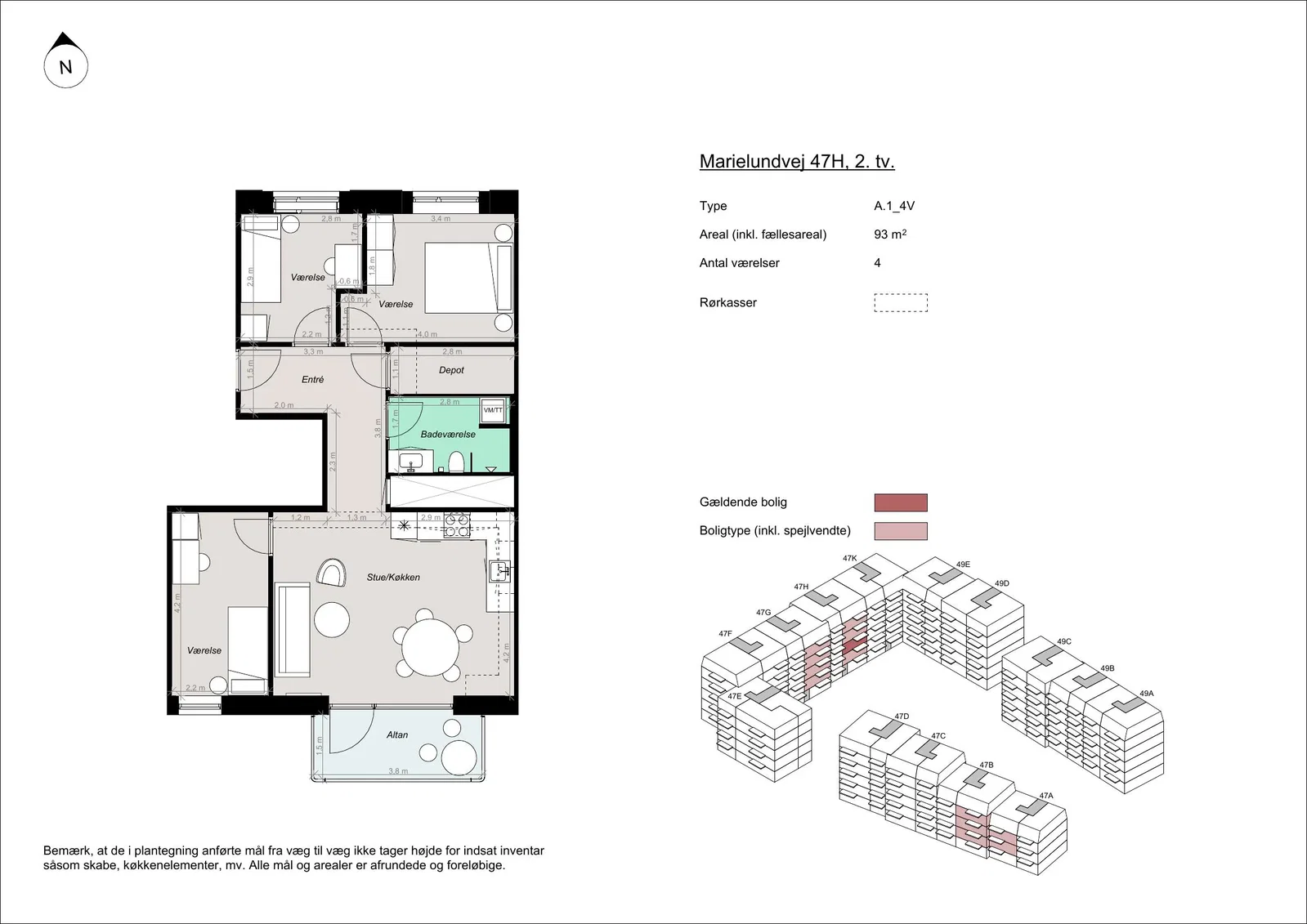 Visual presentation of the listing