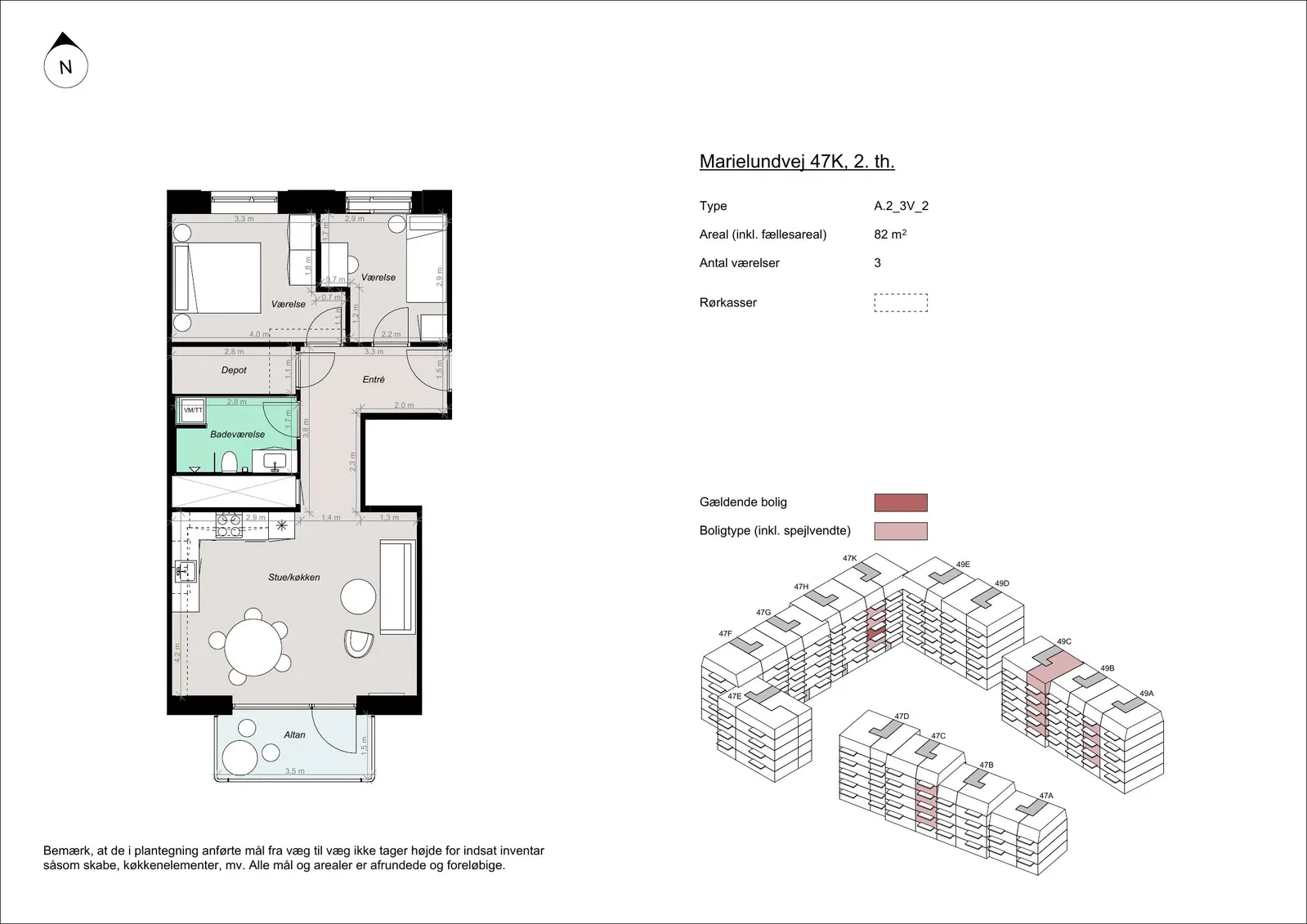 Visual presentation of the listing
