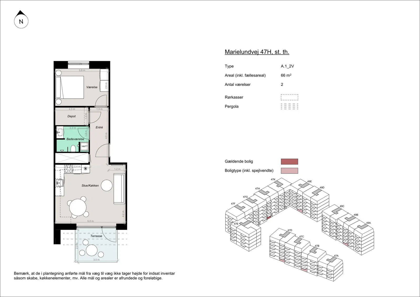 Visual presentation of the listing