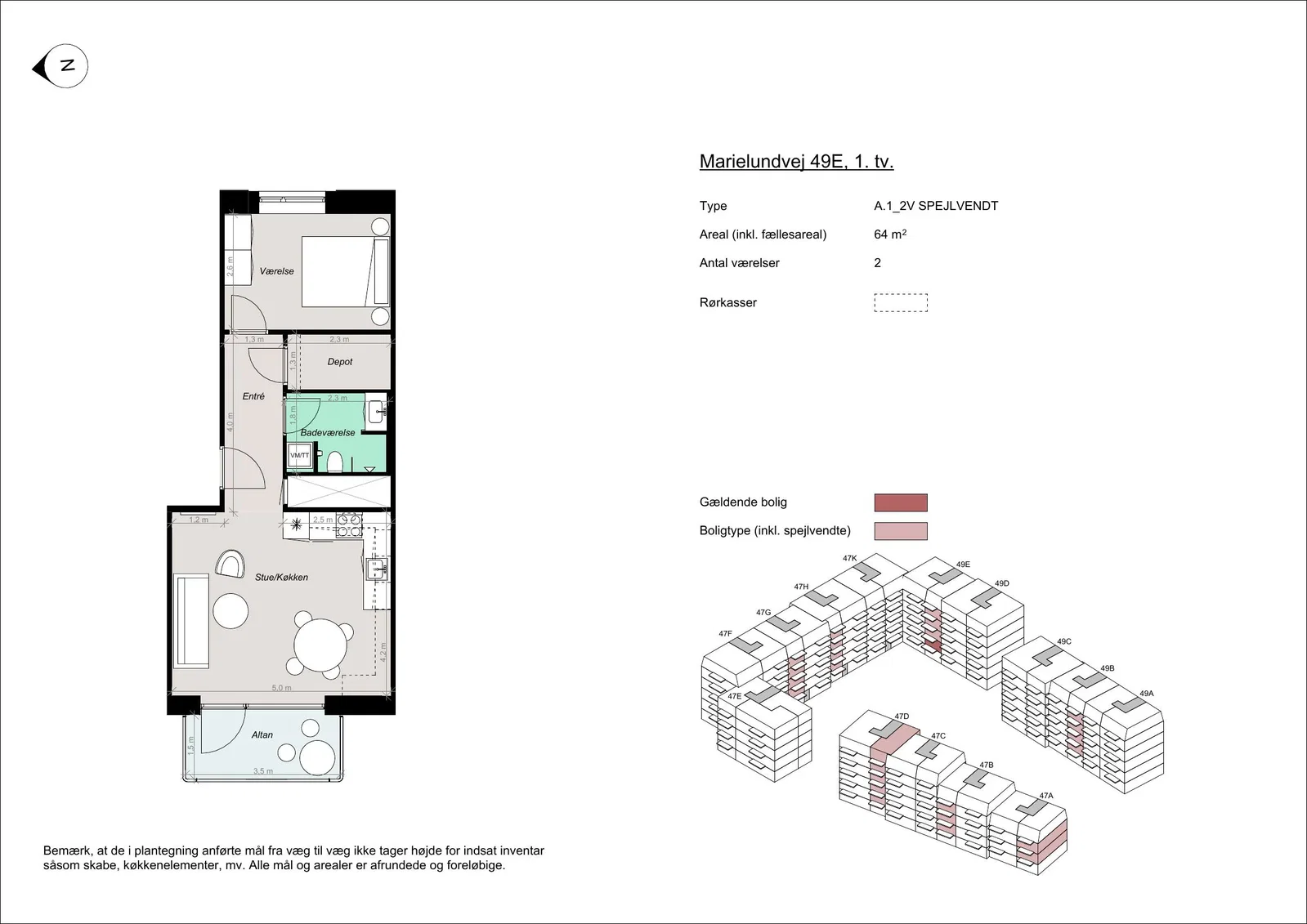Visual presentation of the listing
