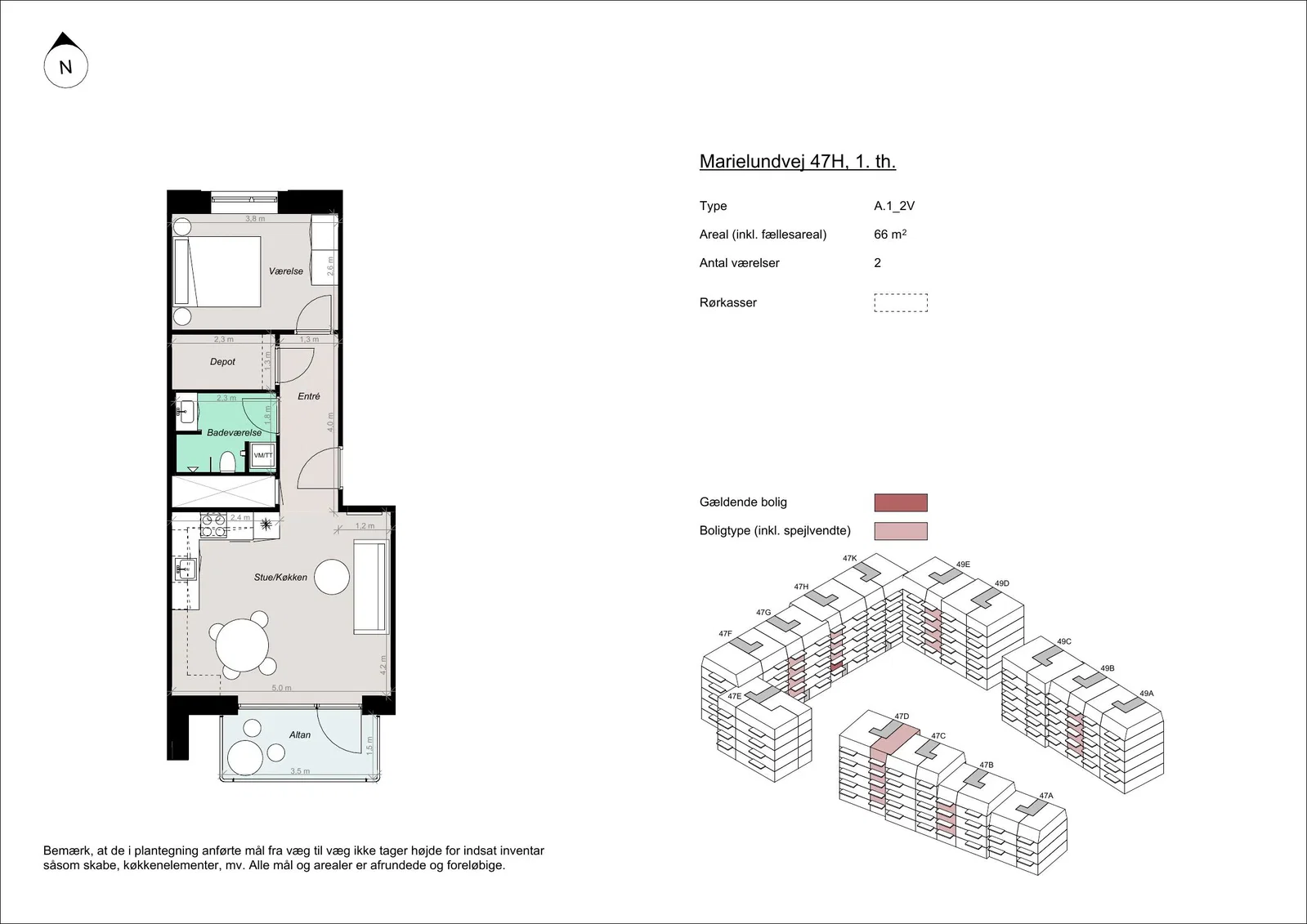 Visual presentation of the listing