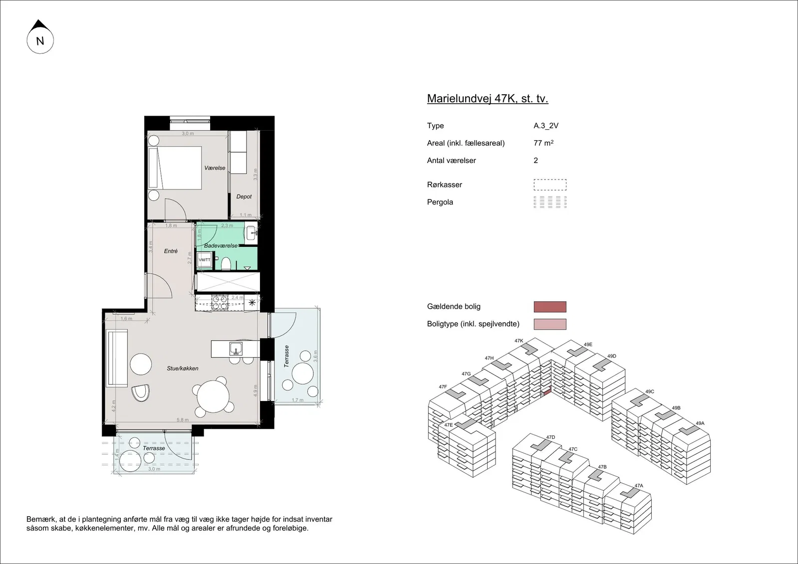 Visual presentation of the listing