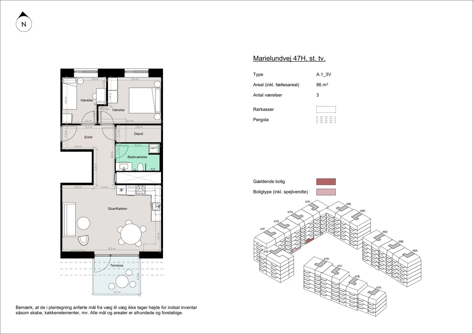 Visual presentation of the listing