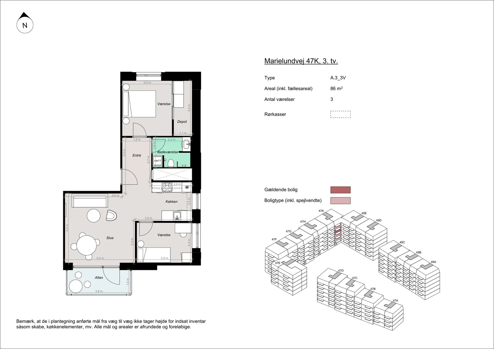 Visual presentation of the listing