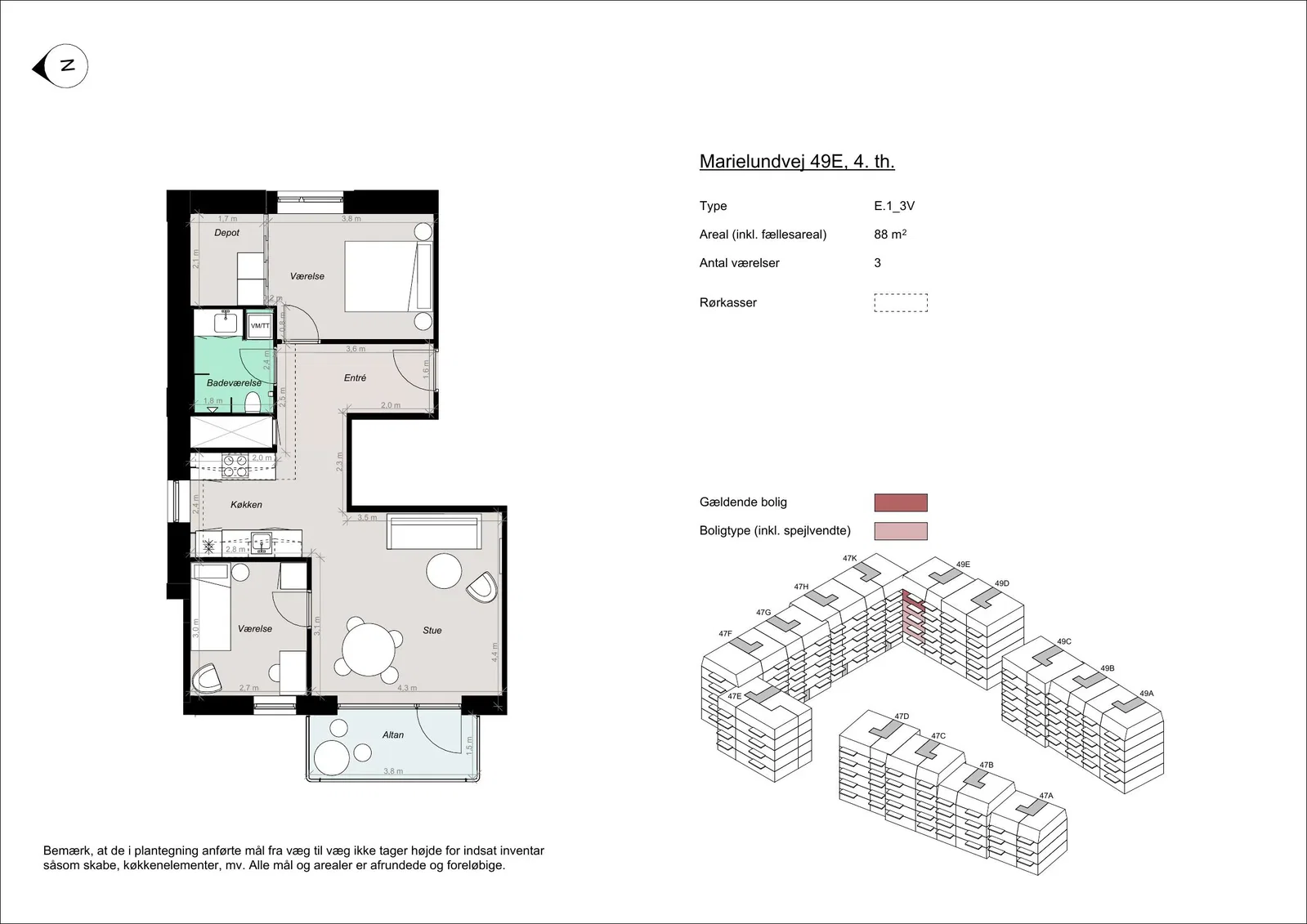 Visual presentation of the listing