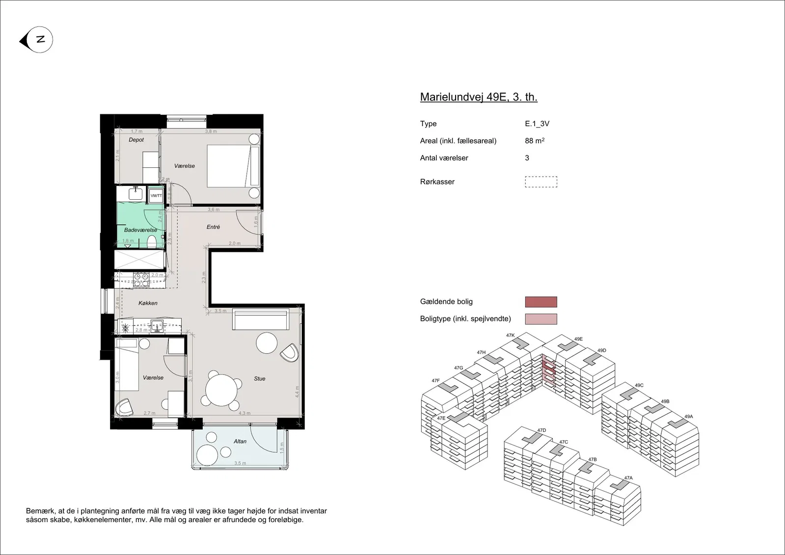 Visual presentation of the listing