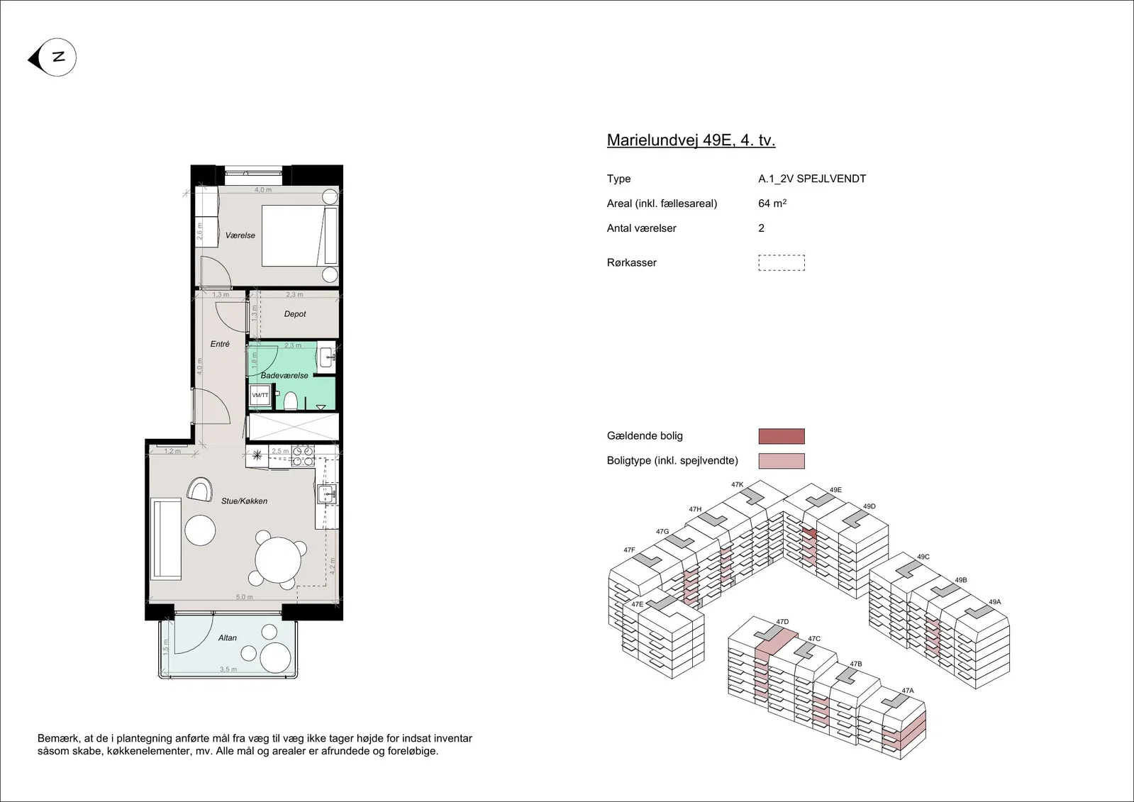 Visual presentation of the listing