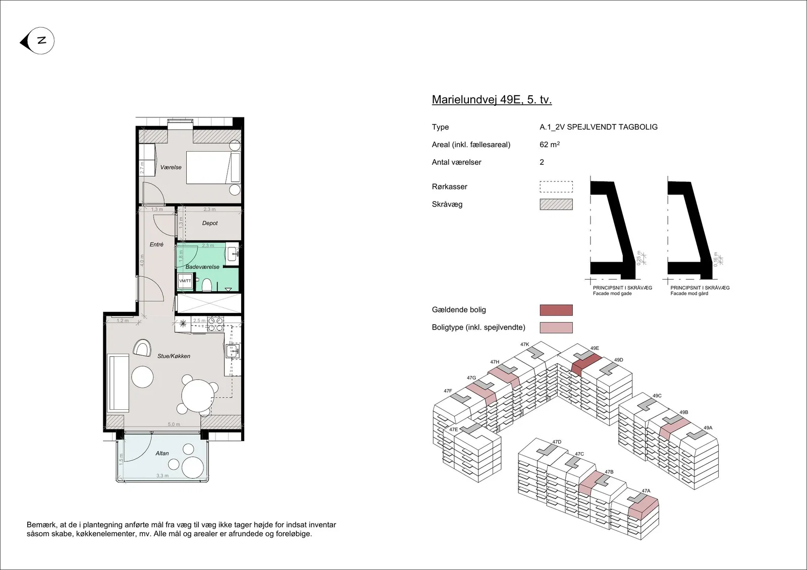 Visual presentation of the listing