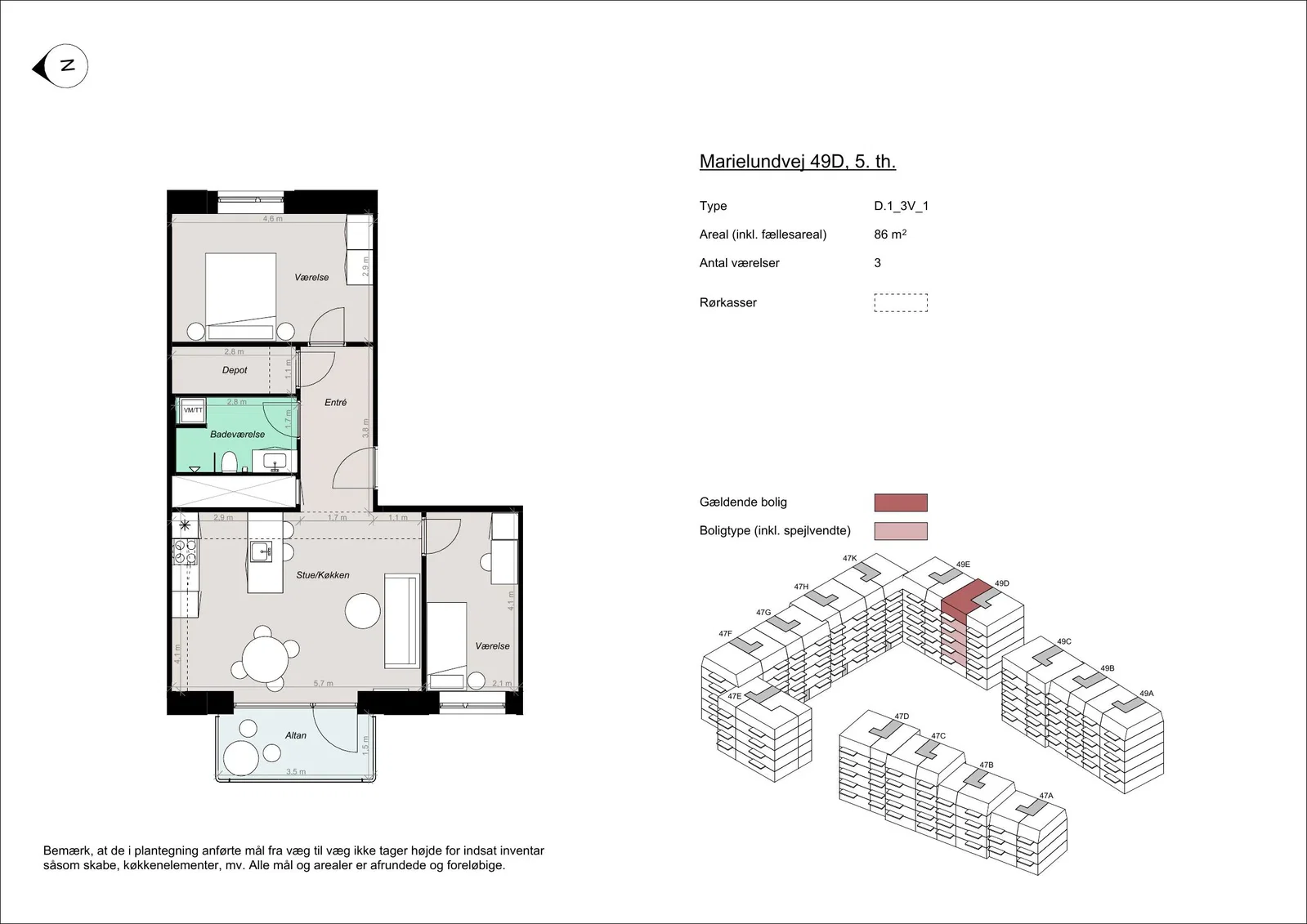 Visual presentation of the listing