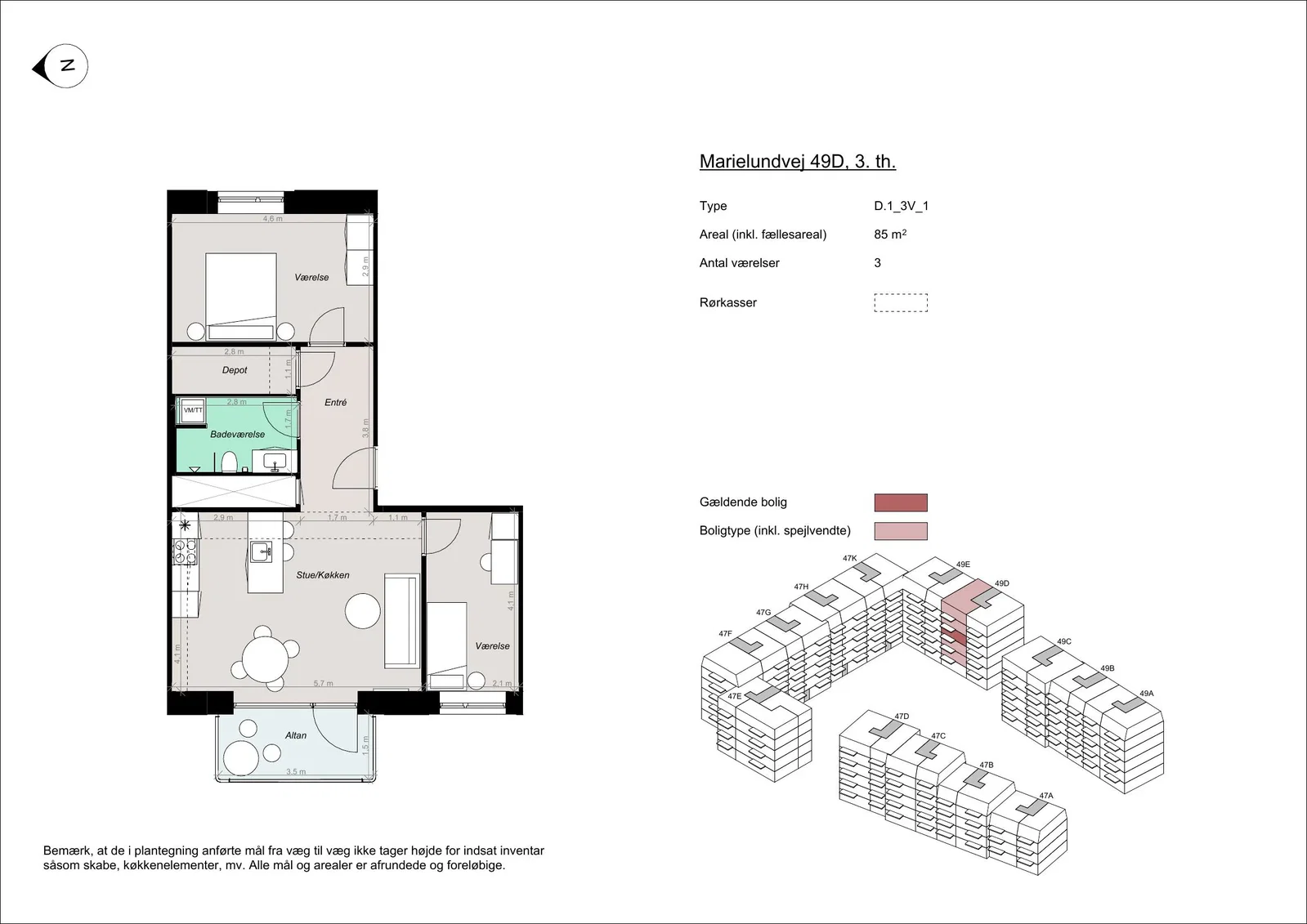 Visual presentation of the listing