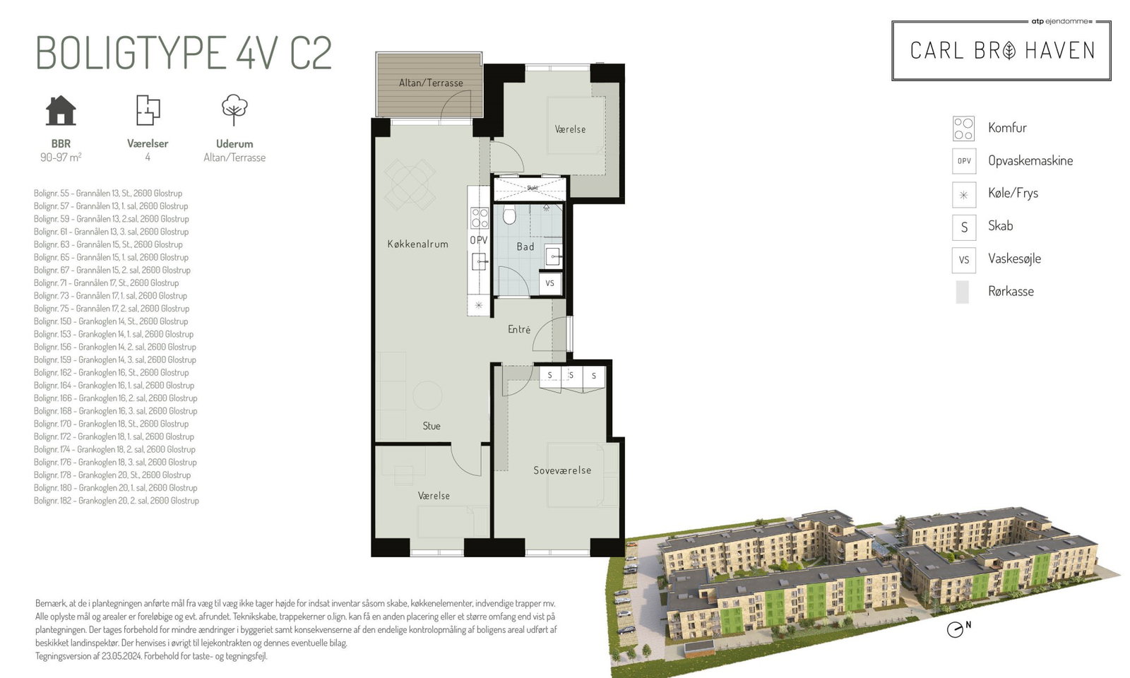 Visual presentation of the listing