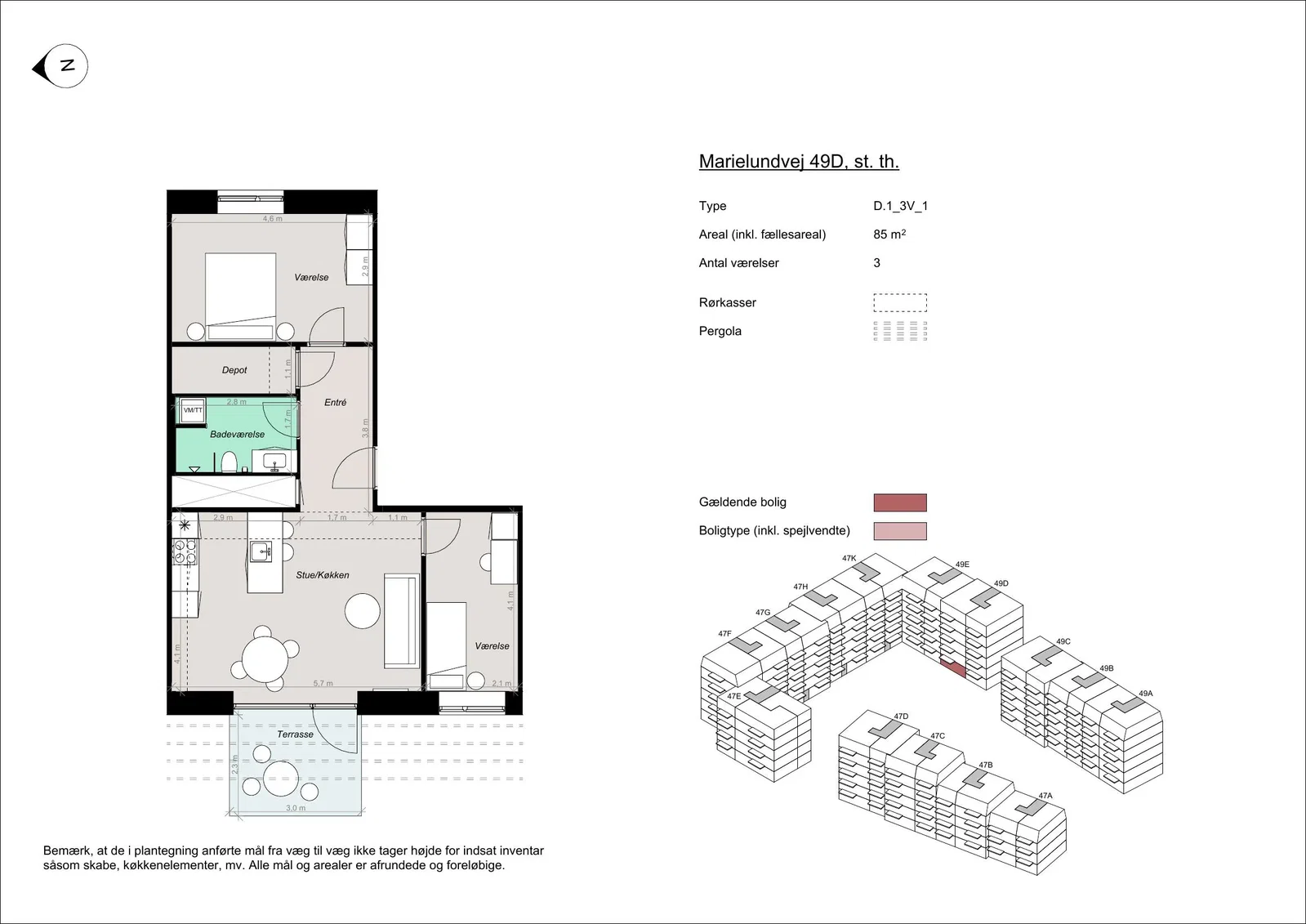 Visual presentation of the listing