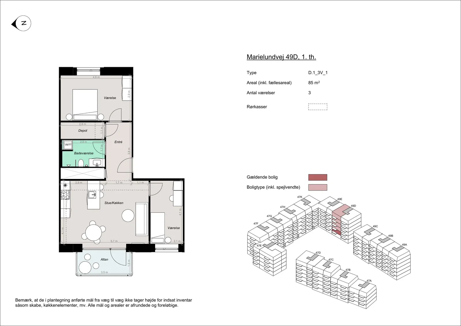 Visual presentation of the listing