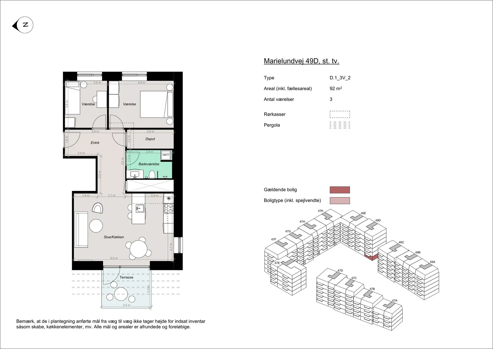 Visual presentation of the listing