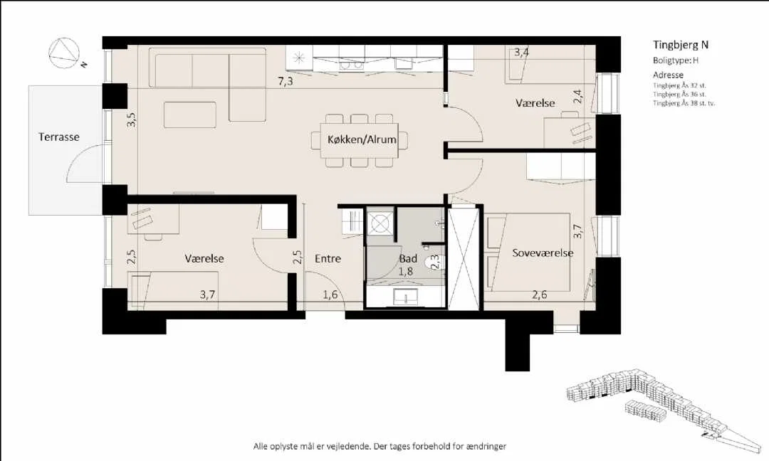 Visual presentation of the listing
