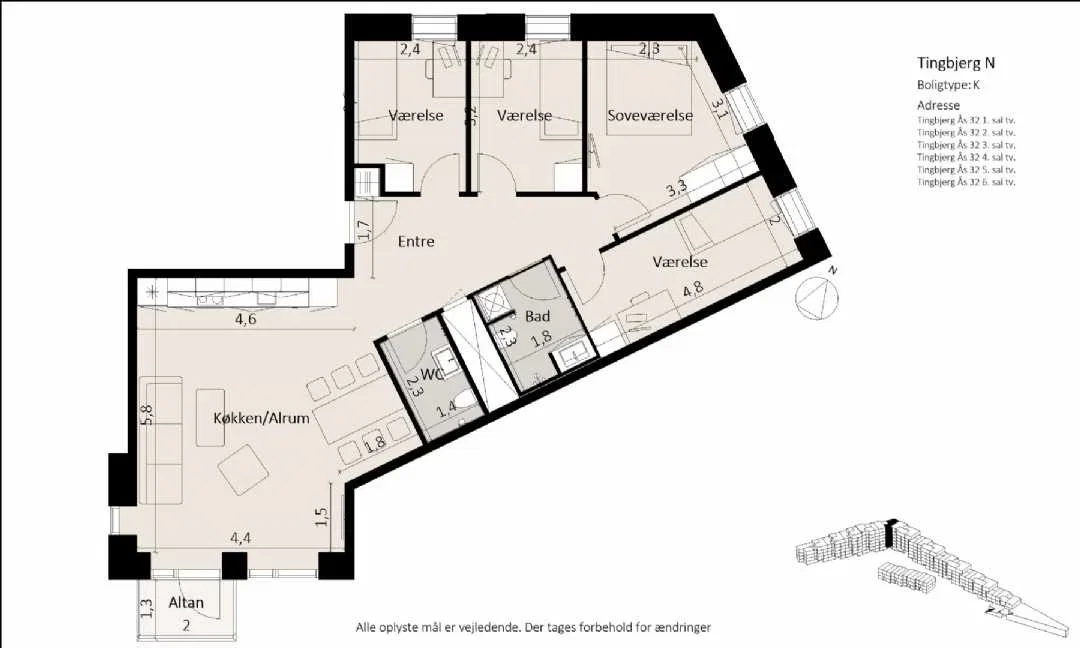 Visual presentation of the listing