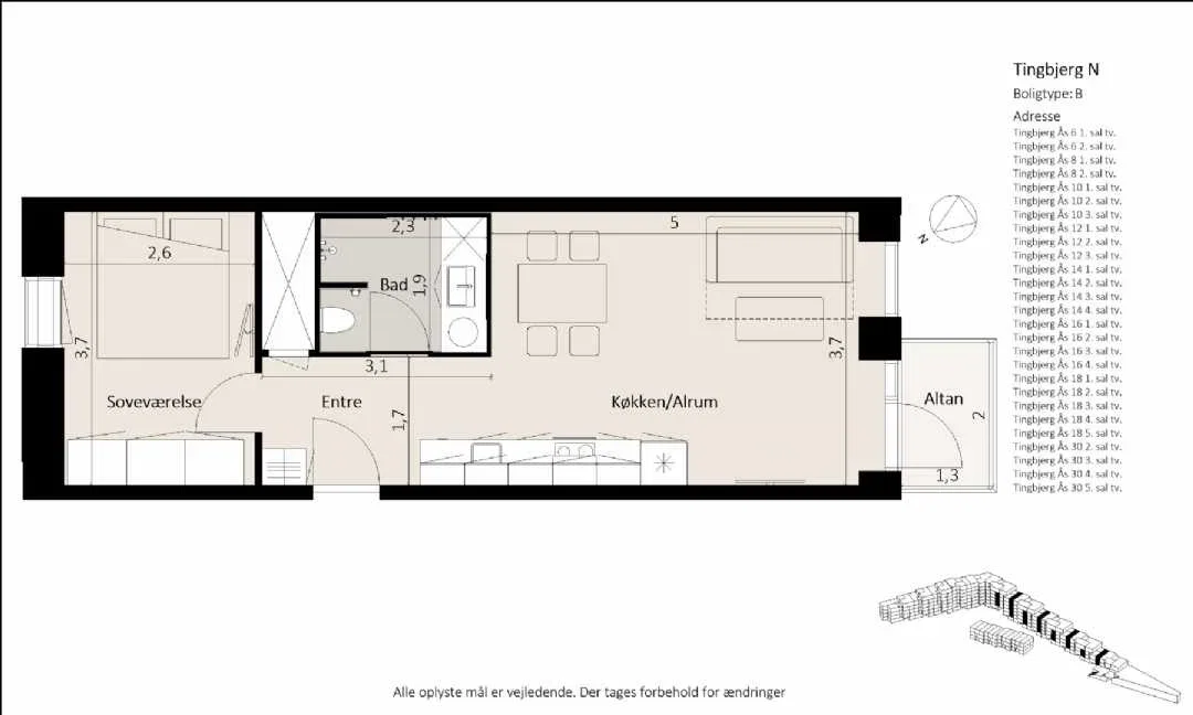Visual presentation of the listing