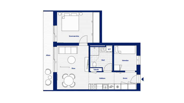 Lys 3-værelses lejlighed med stor altan - Munkebjergvænget, Odense M - 0