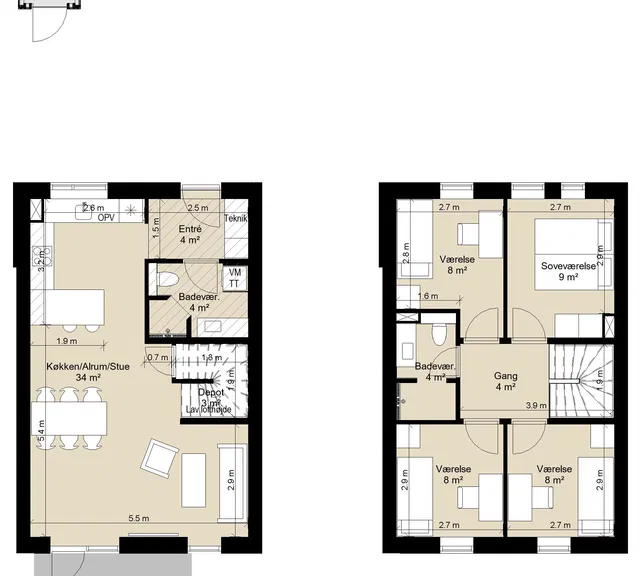 townhouse Rækkehus i to plan i moderne bofællesskab