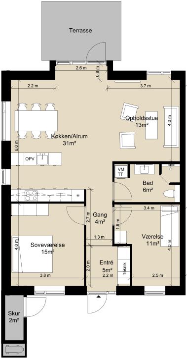 Single-storey terraced house in a modern cohousing community - Kavsbjerg Huse, Viby Sjælland - 1