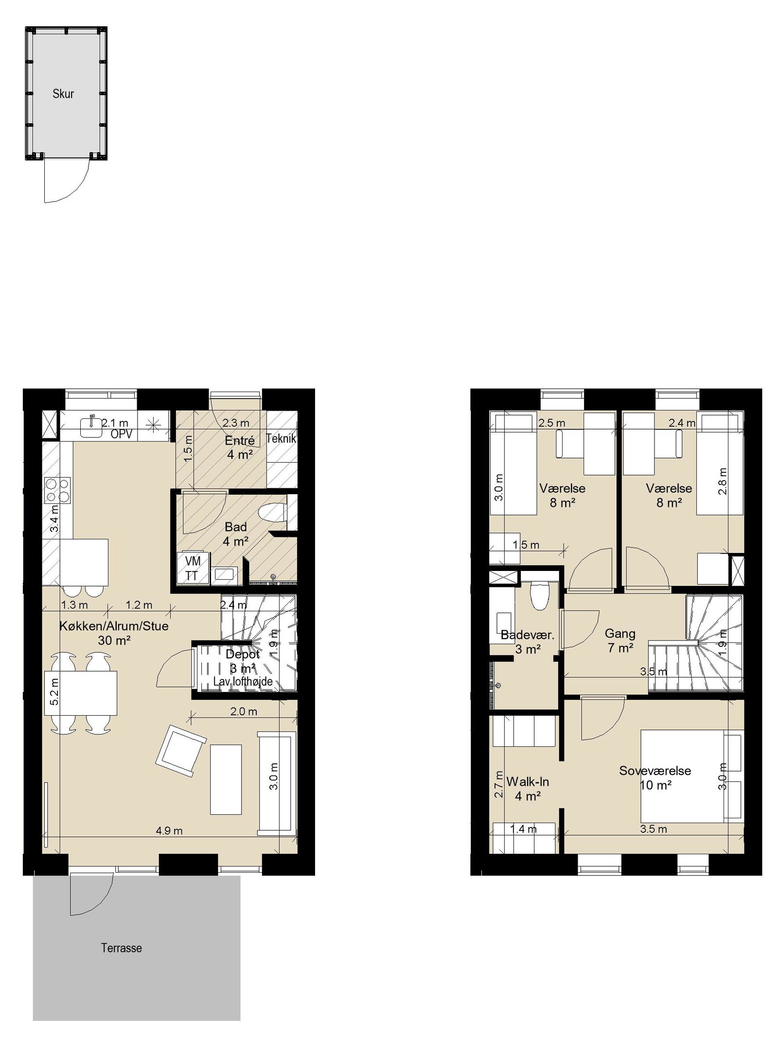 townhouse Rækkehus i to plan i moderne bofællesskab