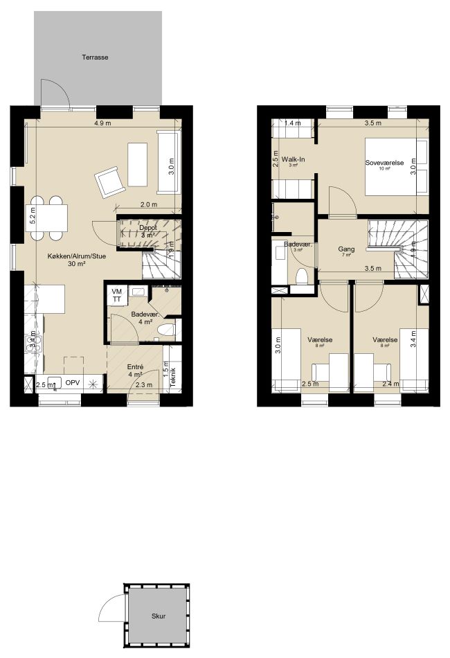 townhouse Rækkehus i moderne bofællesskab