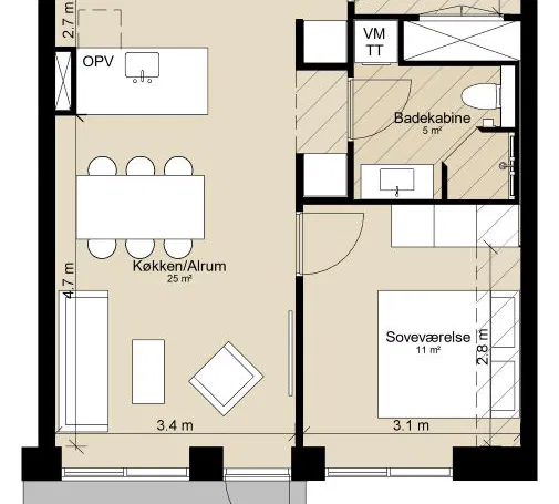 apartment Altanhus i moderne bofællesskab