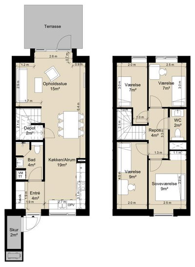Two-storey townhouse in a modern cohousing community - Kavsbjerg Huse, Viby Sjælland - 1