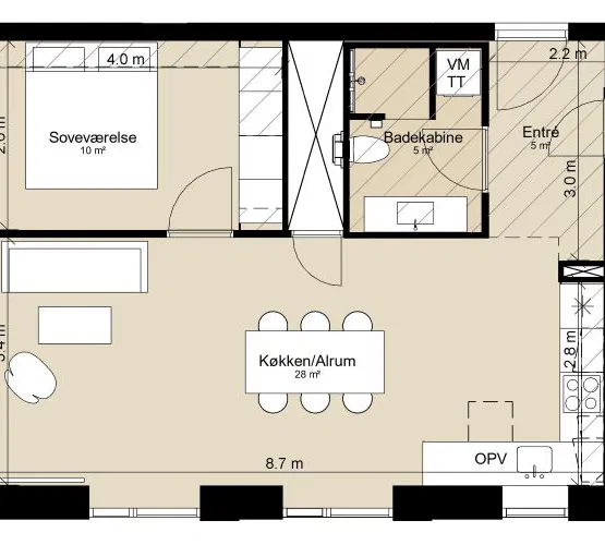 apartment Punkthus i moderne bofællesskab