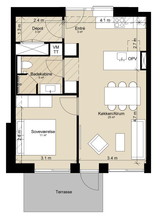 apartment Altanhus i moderne bofællesskab