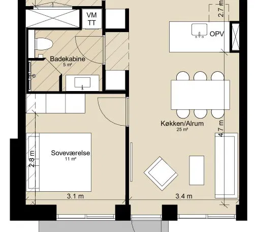 apartment Altanhus i moderne bofællesskab