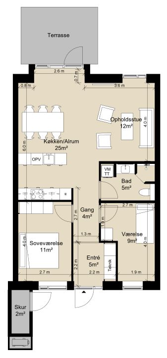 Rækkehus i et plan i moderne bofællesskab - Kavsbjerg Vænge, Viby Sjælland - 0