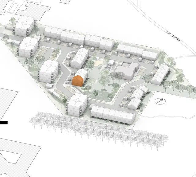 townhouse Rækkehus i to plan i moderne bofællesskab