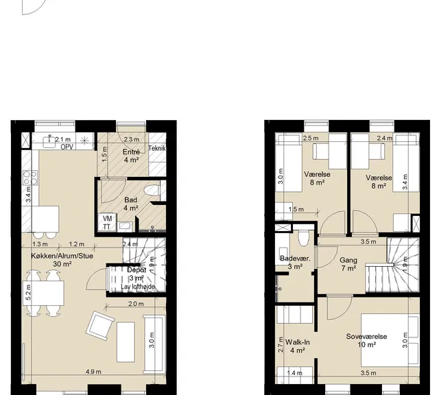 townhouse Rækkehus i to plan i moderne bofællesskab