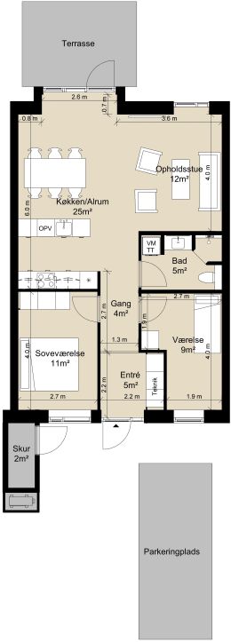 Single-storey townhouse in a modern cohousing community - Kavsbjerg Vænge, Viby Sjælland - 1