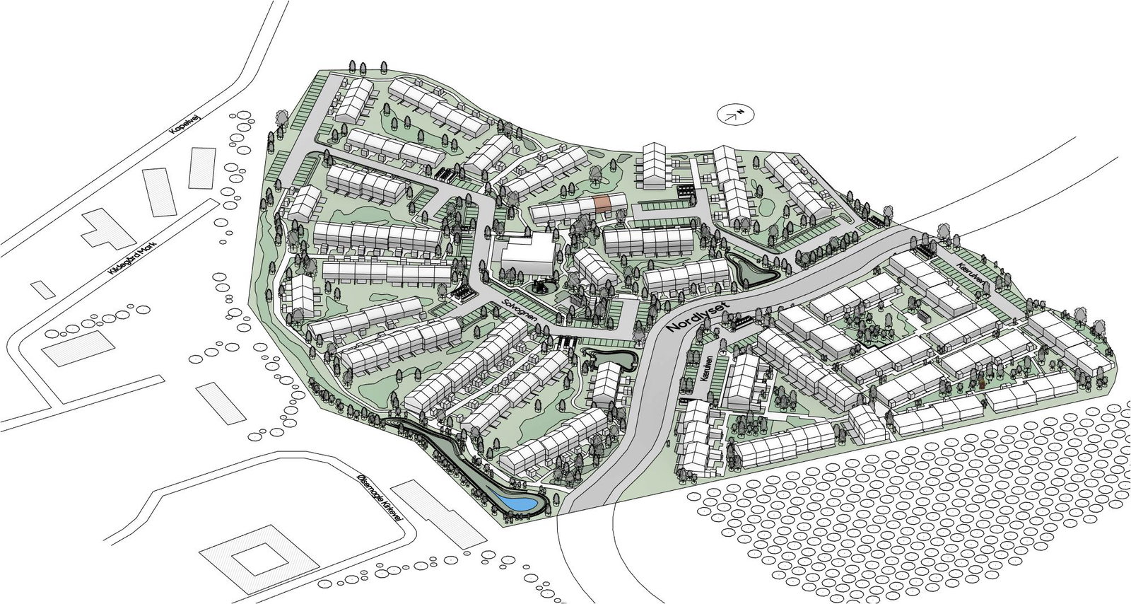 townhouse Rækkehus i et plan i moderne bofællesskab
