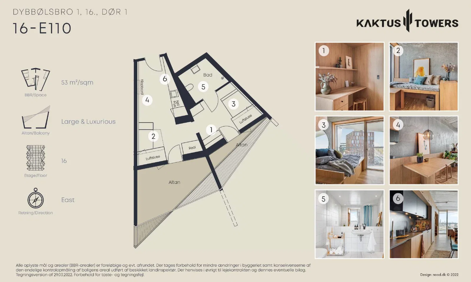 Visual presentation of the listing