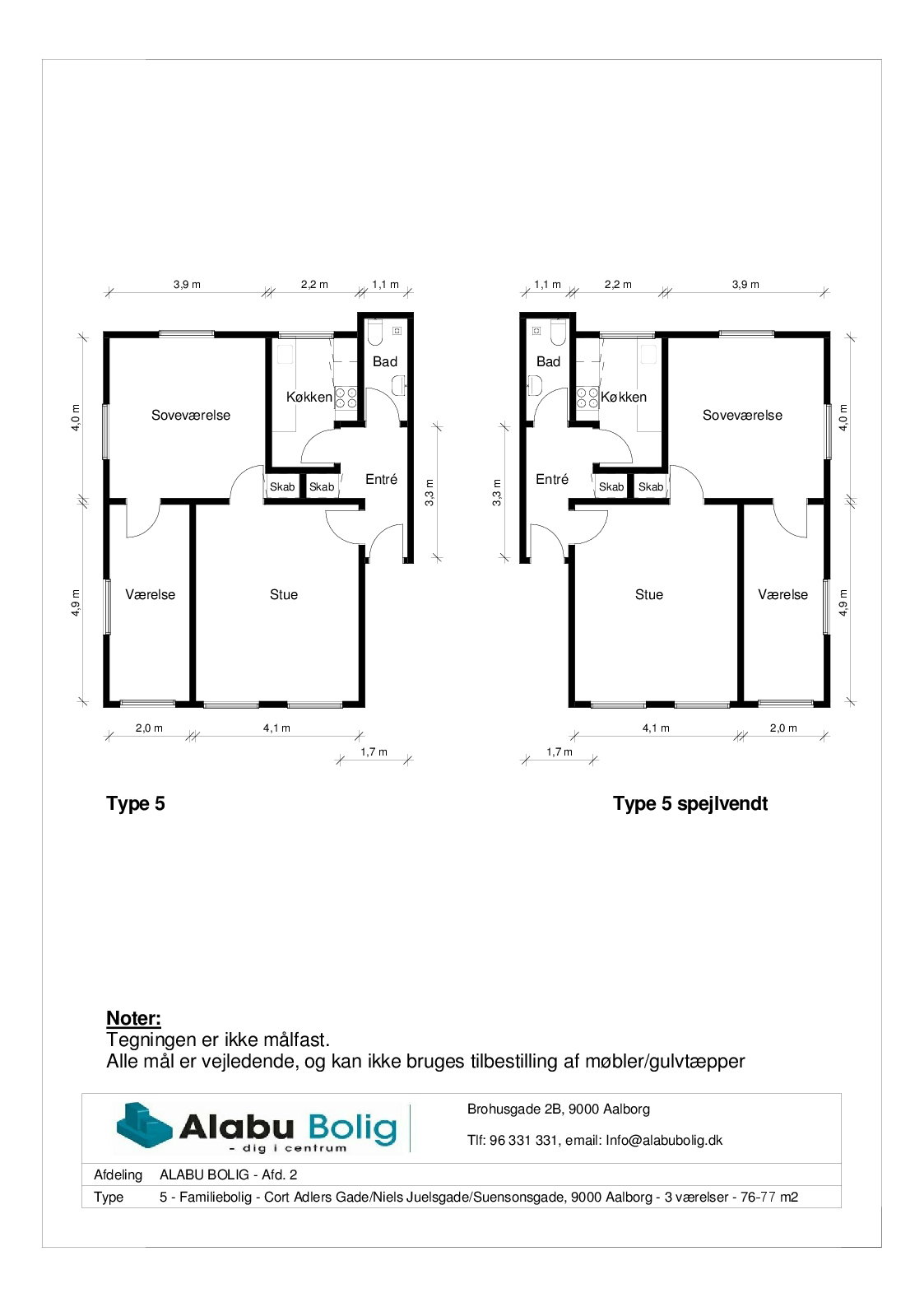 Visual presentation of the listing