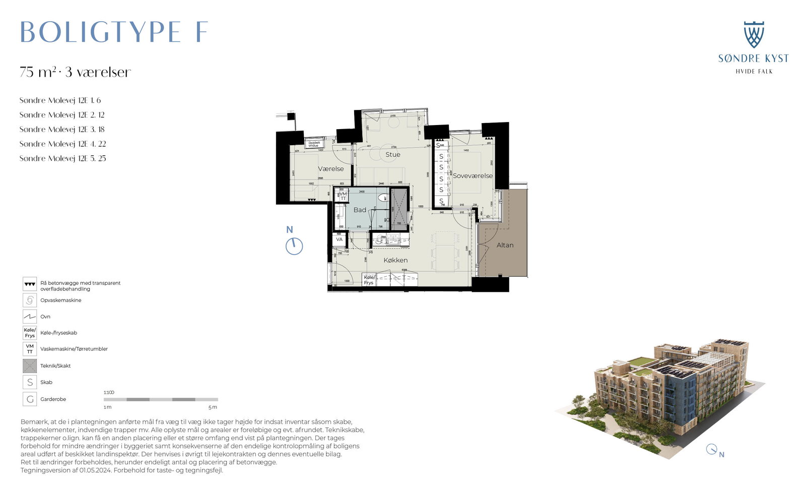 Visual presentation of the listing