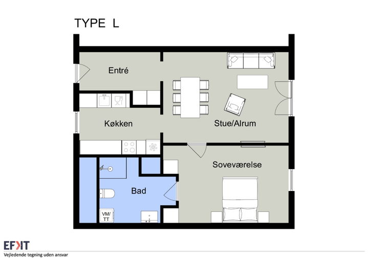 Nybygget 2-værelses lejlighed med egen terrasse - Vejgård Bymidte, Aalborg - 0
