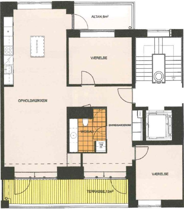 Nyistandsat 3-værelses med to altaner og moderne køkken - Flintholm Alle, Frederiksberg - 1