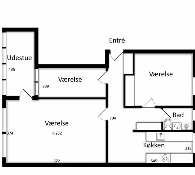 apartment Spacious 3-room apartment in Slagelse