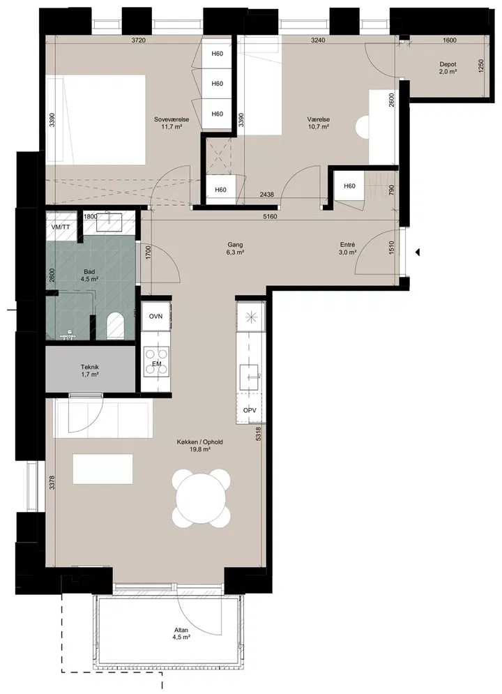 3-Room Apartment with South-Facing Balcony – Edderdunsvej 6f 1.3 - Edderdunsvej, Ringsted - 3