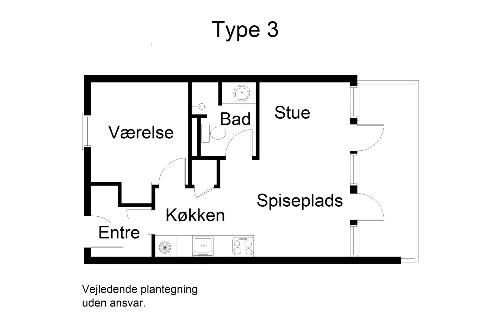 Lys og moderne 2-værelses med flot køkken og bad – billede 18