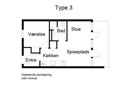 Lys og moderne 2-værelses med flot køkken og bad – billede 18