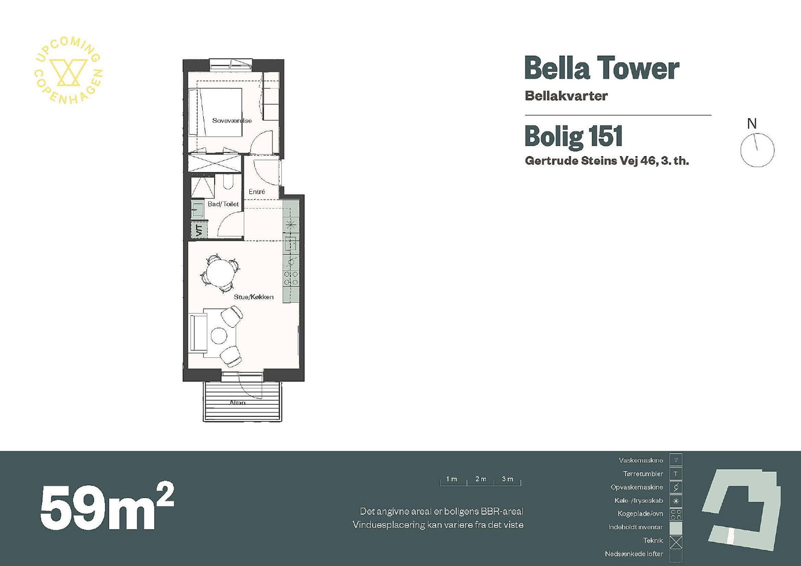 2-værelses lejlighed på 59 m² til leje i København S – Gertrude Steins Vej, 3. sal – billede 16