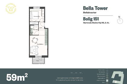 2-værelses lejlighed på 59 m² til leje i København S – Gertrude Steins Vej, 3. sal – billede 16