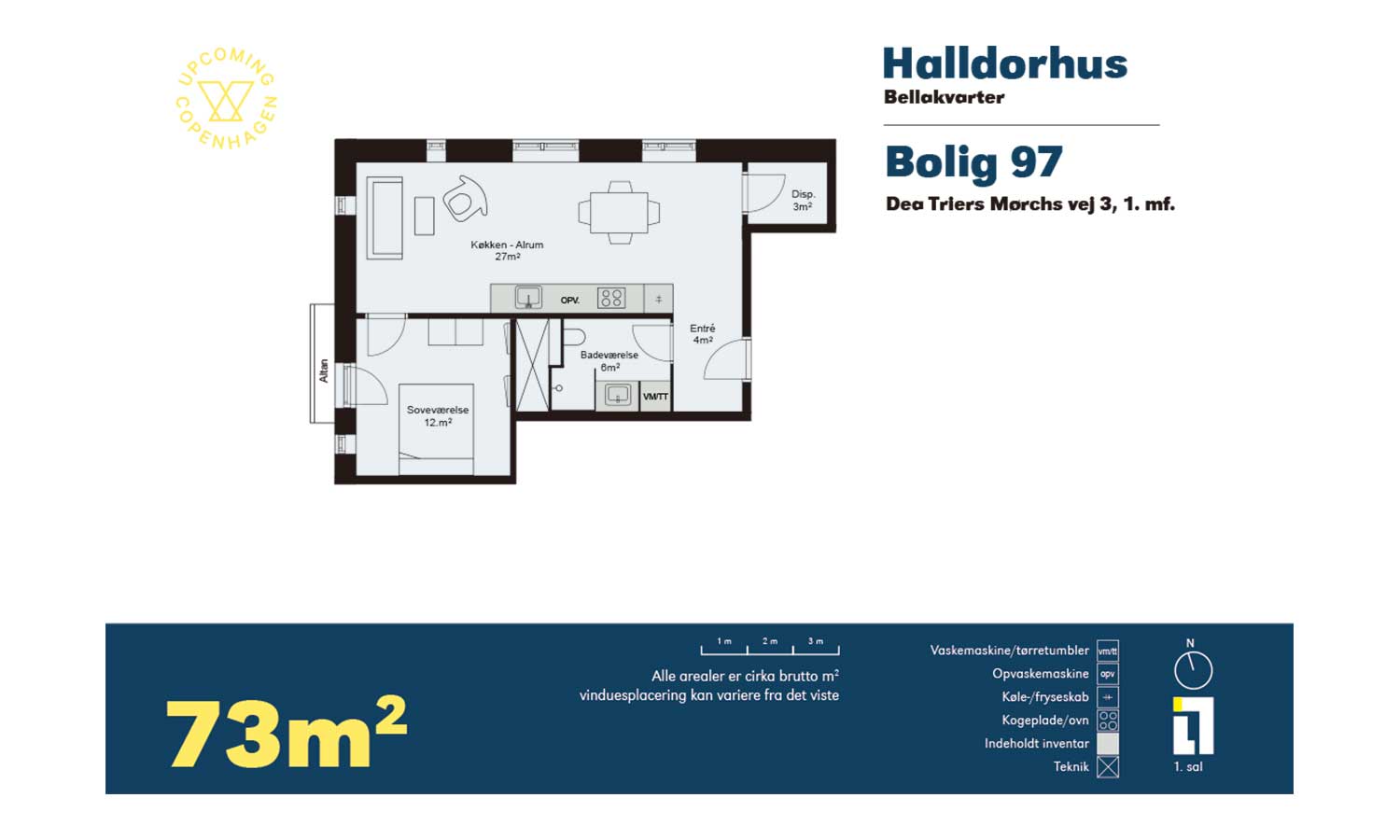 2-værelses lejlighed på 73 m² til leje i København S – Dea Trier Mørchs Vej, 1. sal – billede 21