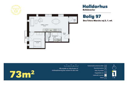 2-værelses lejlighed på 73 m² til leje i København S – Dea Trier Mørchs Vej, 1. sal – billede 21