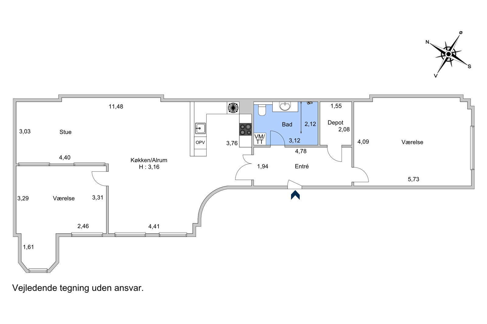 Bright and spacious 3-room apartment in Copenhagen K – photo 11